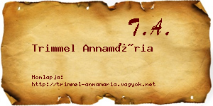 Trimmel Annamária névjegykártya